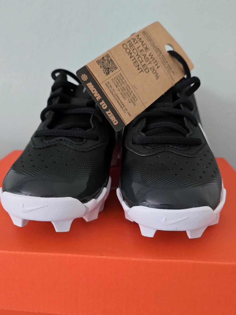 New Nike Kids Black White Youth Cleats